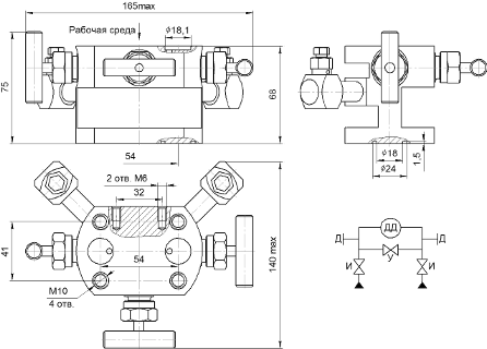 Клапанный блок «БКН3-4-10» без КМЧ