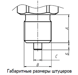 Габаритные размеры штуцеров